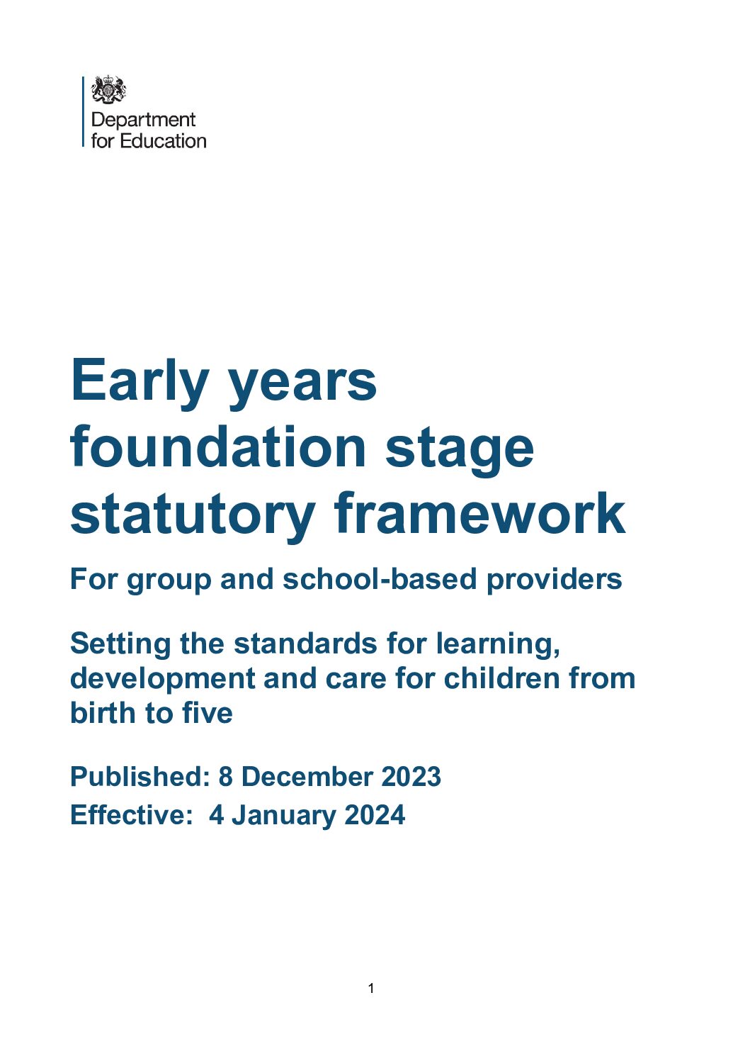 EYFS FRAMEWORK 2024